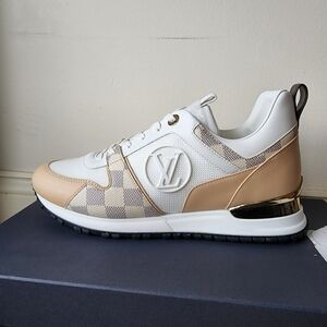 Brand New With Box Louis Vuitton White and Beige Run Away Women's Sneakers